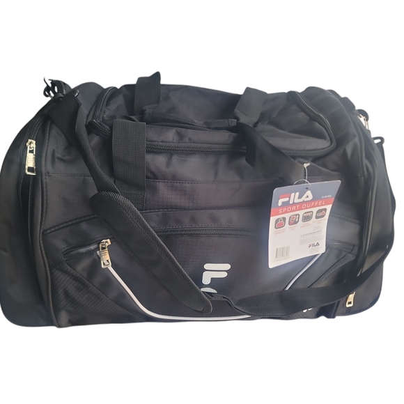 New Fila Acer 25  Black Sport Duffel Bag - Picture 1 of 4